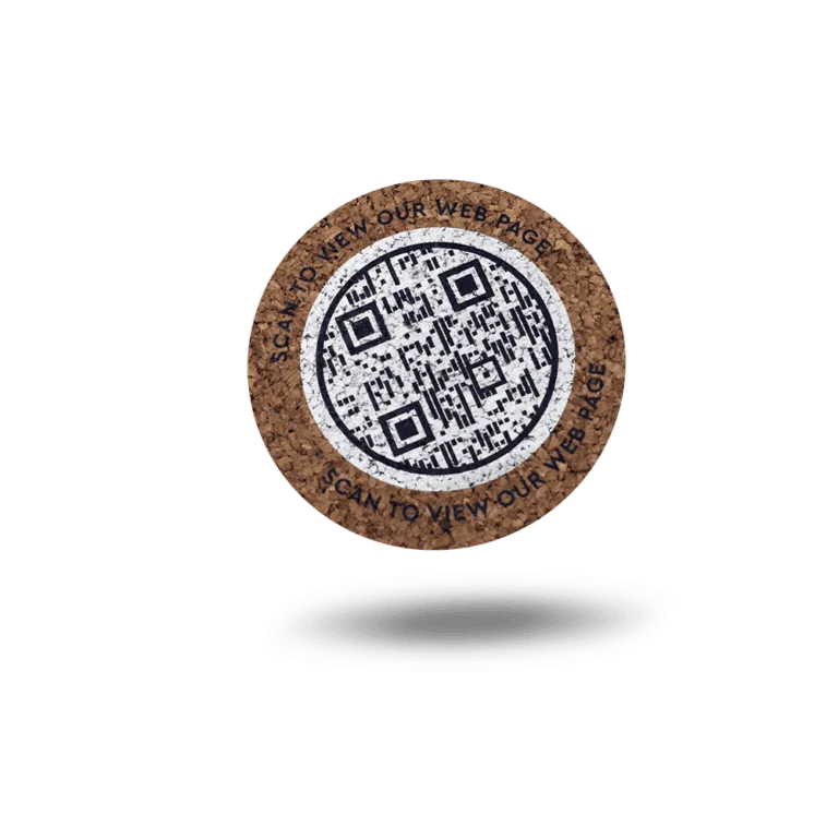 Σουβέρ φελλού με UV εκτύπωση QR code
